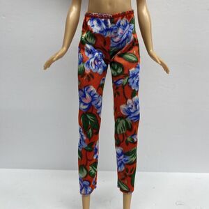 Barbie Doll Floral Pants Red & Blue Clothing